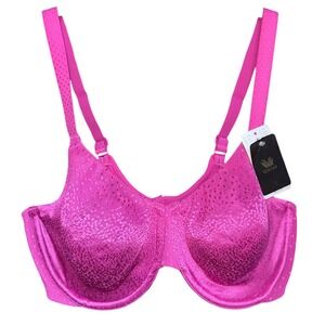 Wacoal 38K Hot Pink Underwire Lined Back Smoothing Bra NWT